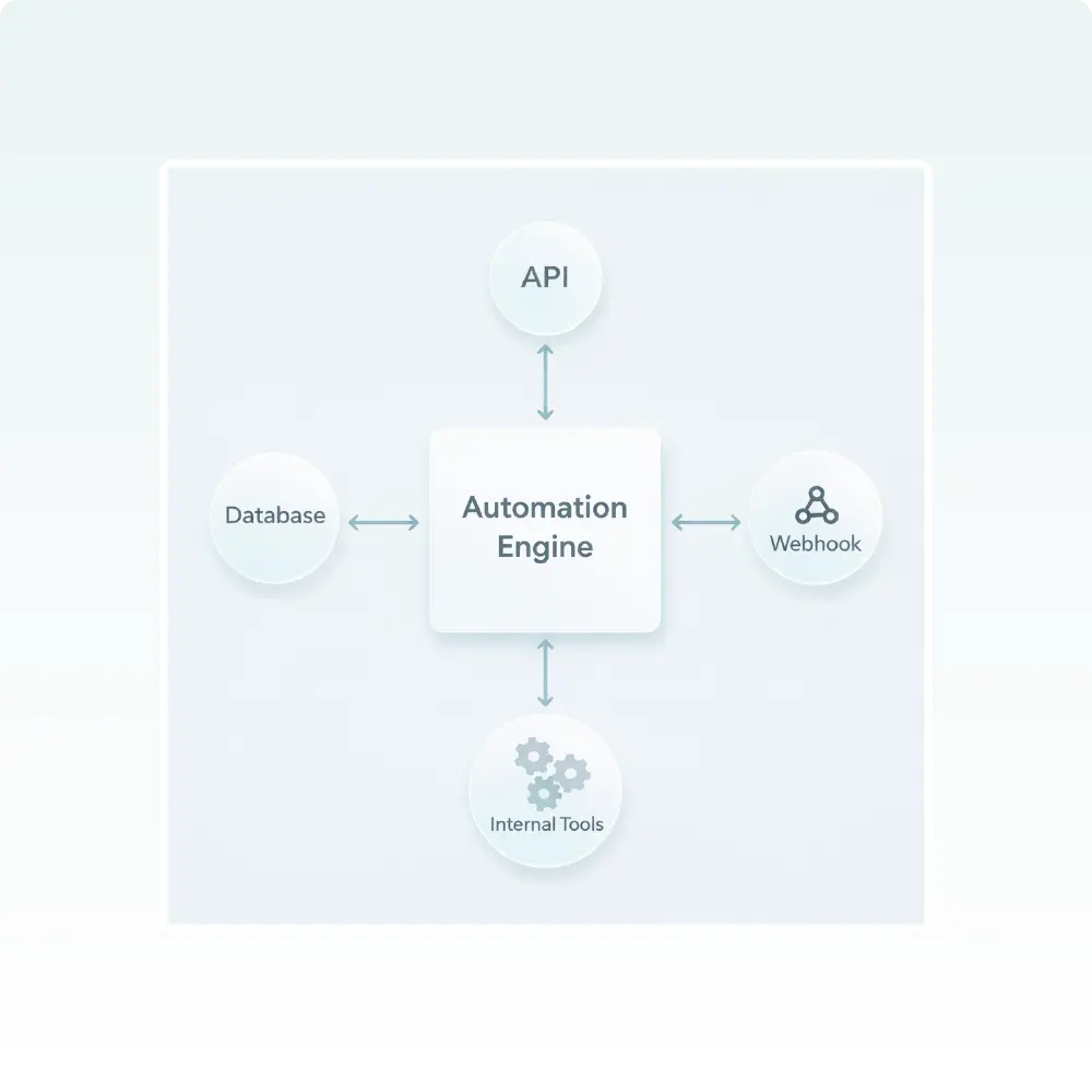 post-call-automation-api-integration Post call automation integration engine connecting APIs, databases, webhooks, and internal tools